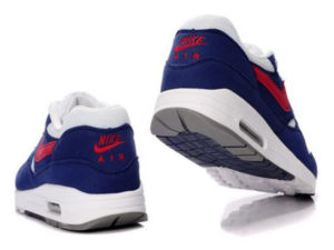 Кроссовки Nike Air Max 87 бело-синие с красным мужские - фото сзади