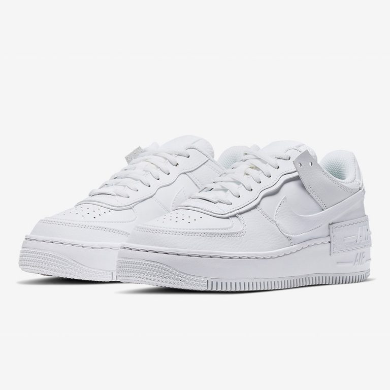 nike air force 1 shadow trainers in triple white