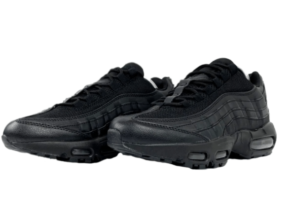 Nike Air Max 95 черные кожа-нейлон мужские (40-44)