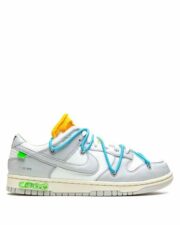 Off-White x Nike Dunk Low серые с белым кожаные женские (36-40)